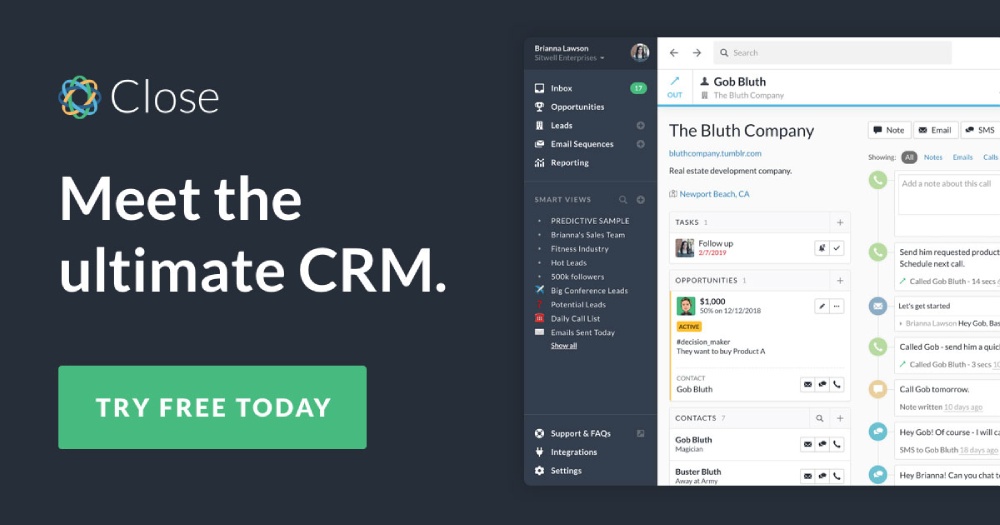 Close là CRM bán hàng nội bộ được các công ty khởi nghiệp và SMB lựa chọn