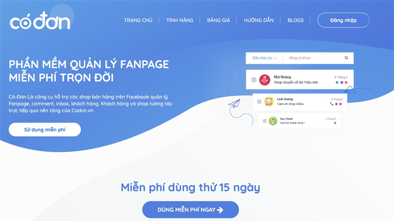 Phần mềm quản lý bán hàng trên Facebook Codon