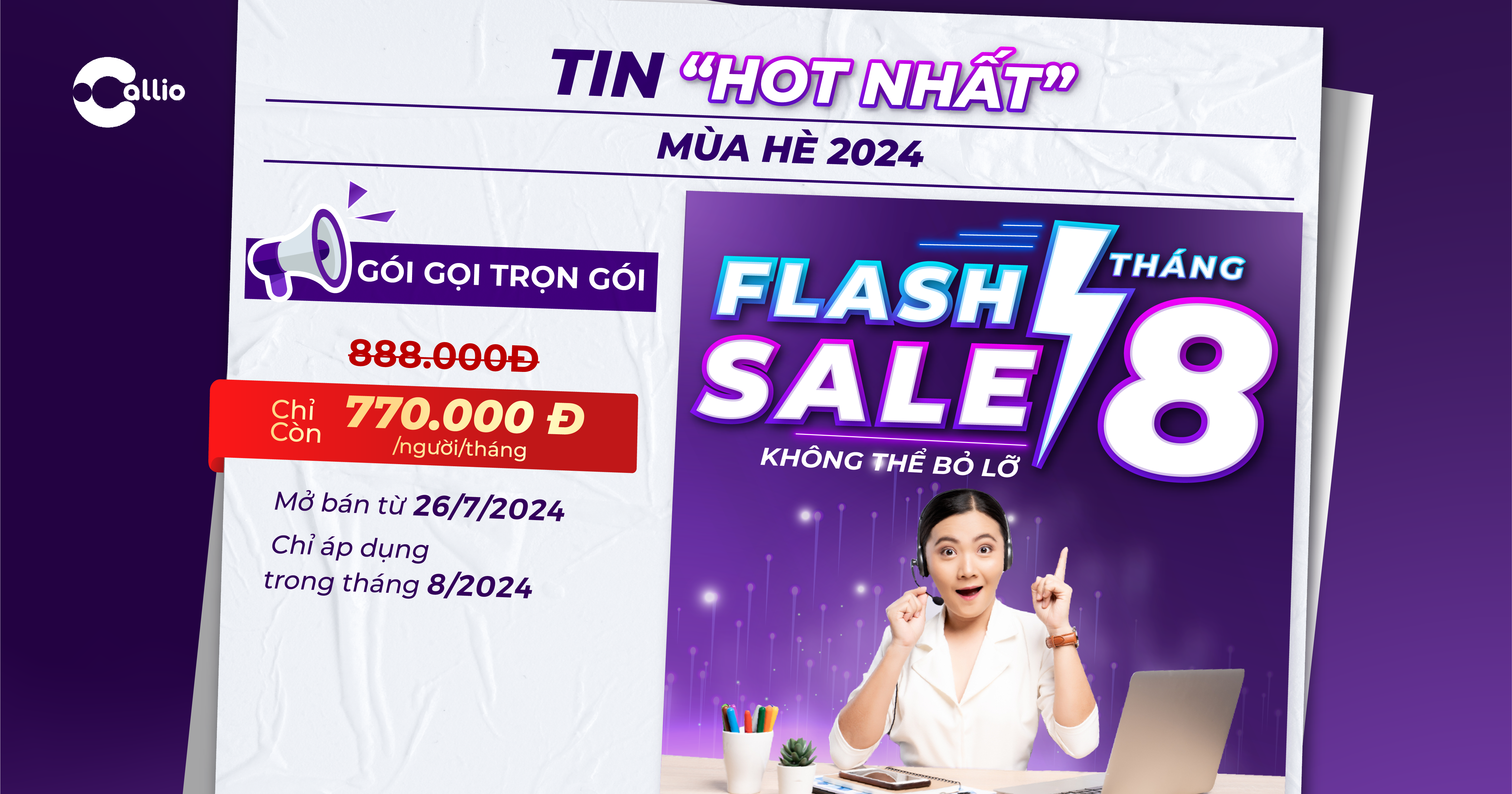 Flash sale tháng 8 ưu đãi cước gọi trọn gói