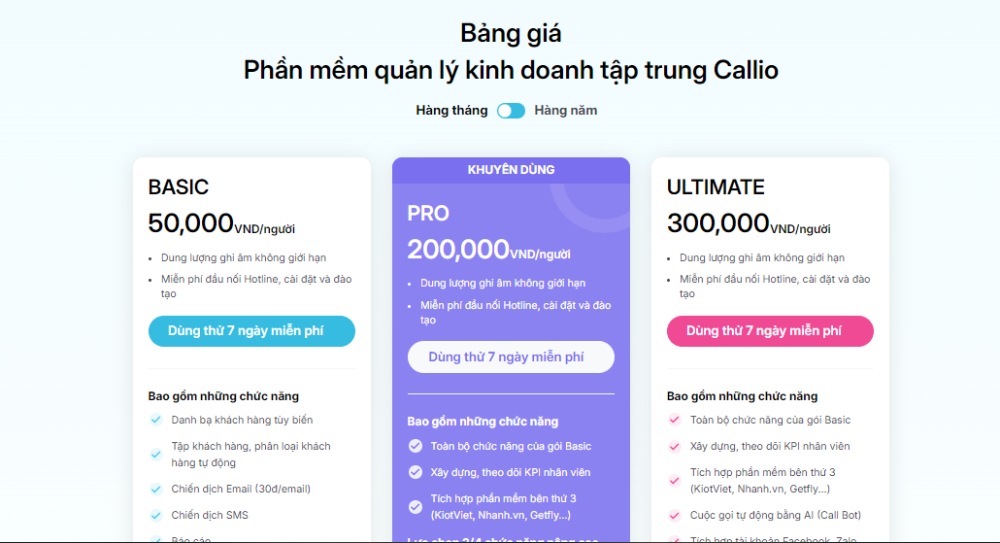 Nhân viên Sale phần mềm Callio khuyến khích khách hàng mua gói pro