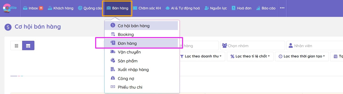 HDSD cài đặt đơn hàng 1