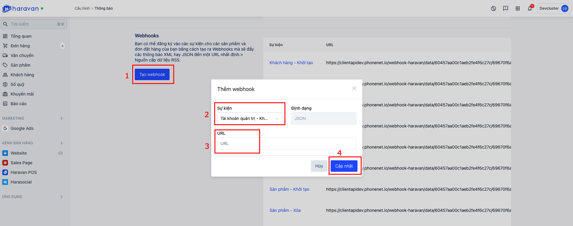 HƯỚNG DẪN SỬ DỤNG TÍCH HỢP PHẦN MỀM HARAVAN 9